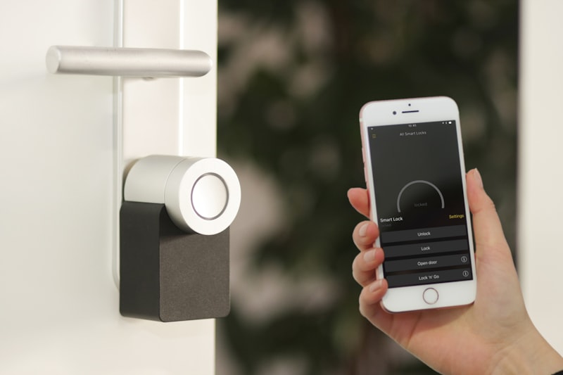 Smart door lock controlled from a phone app