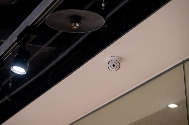 Internal turret CCTV camera mounted on a ceiling