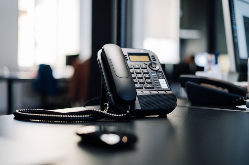 Modern IP desk phone in an office